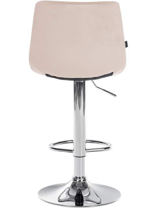 Sæt med 2 barstole Jerry velour chrome, beige