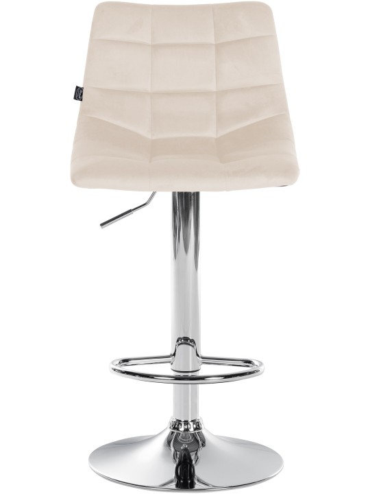 Sæt med 2 barstole Jerry velour chrome, creme