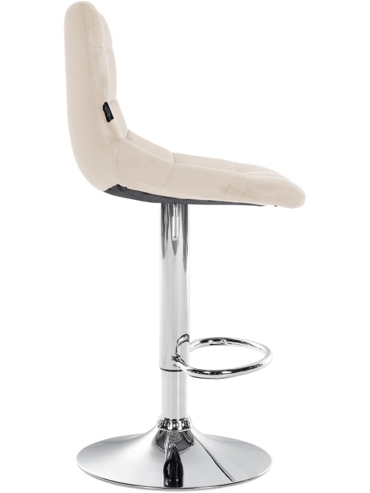 Sæt med 2 barstole Jerry velour chrome, creme