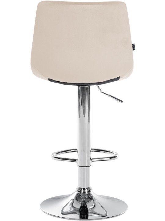 Sæt med 2 barstole Jerry velour chrome, creme