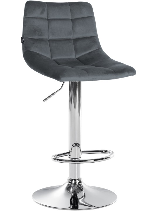 Sæt med 2 barstole Jerry velour chrome, mørkegrå