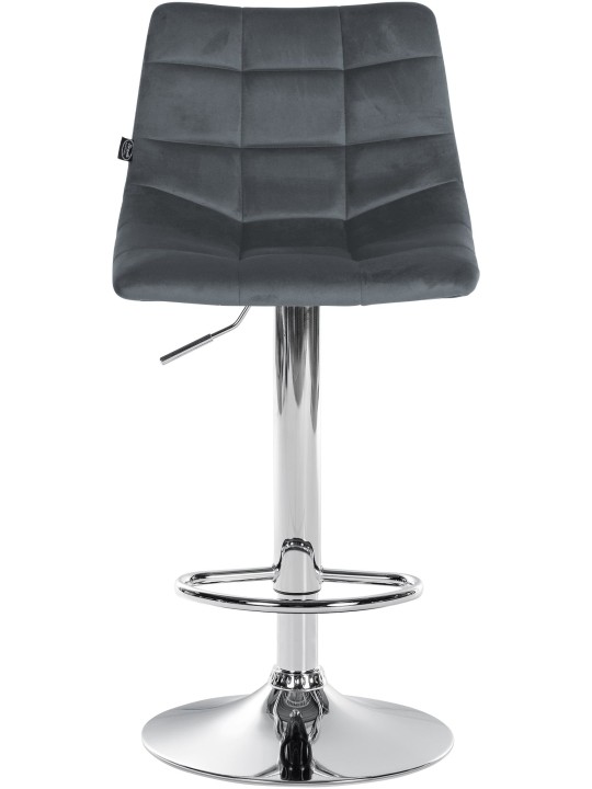 Sæt med 2 barstole Jerry velour chrome, mørkegrå