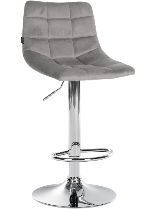 Sæt med 2 barstole Jerry velour chrome, grå