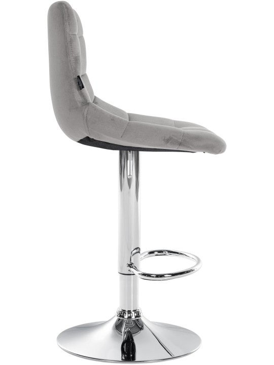 Sæt med 2 barstole Jerry velour chrome, grå
