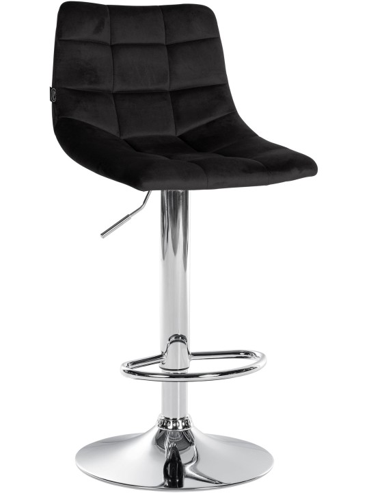 Sæt med 2 barstole Jerry velour chrome, sort