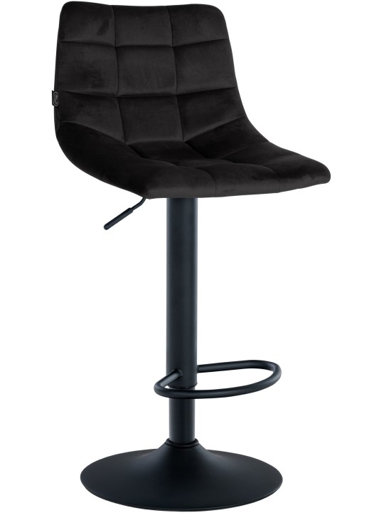 Sæt med 2 barstole Jerry velvet, sort