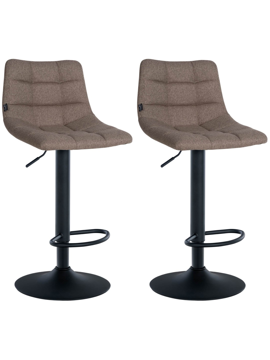 Sæt med 2 barstole Jerry stof, taupe