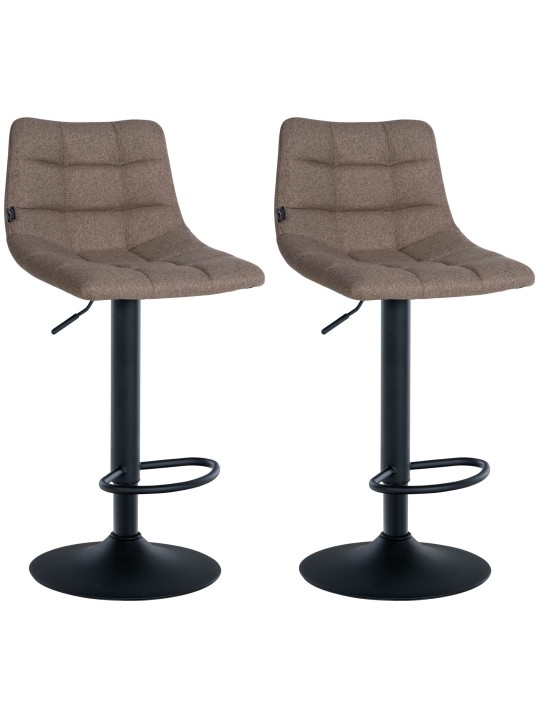 Sæt med 2 barstole Jerry stof, taupe