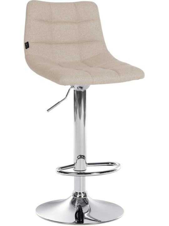 Sæt med 2 barstole Jerry stof krom, creme