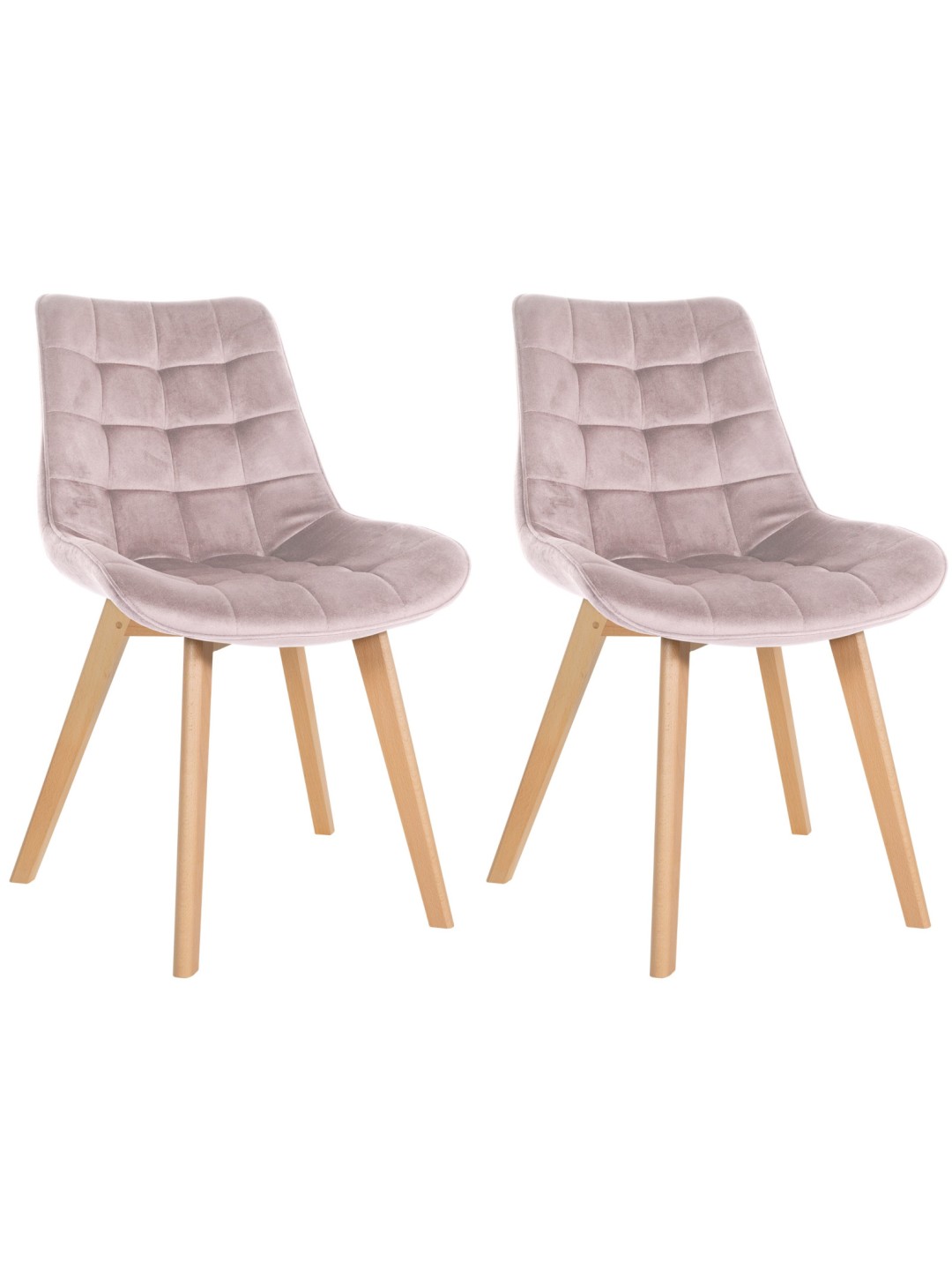 Sæt med 2 stole Brook velvet, pink