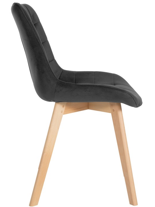 Sæt med 2 stole Brook velvet, sort