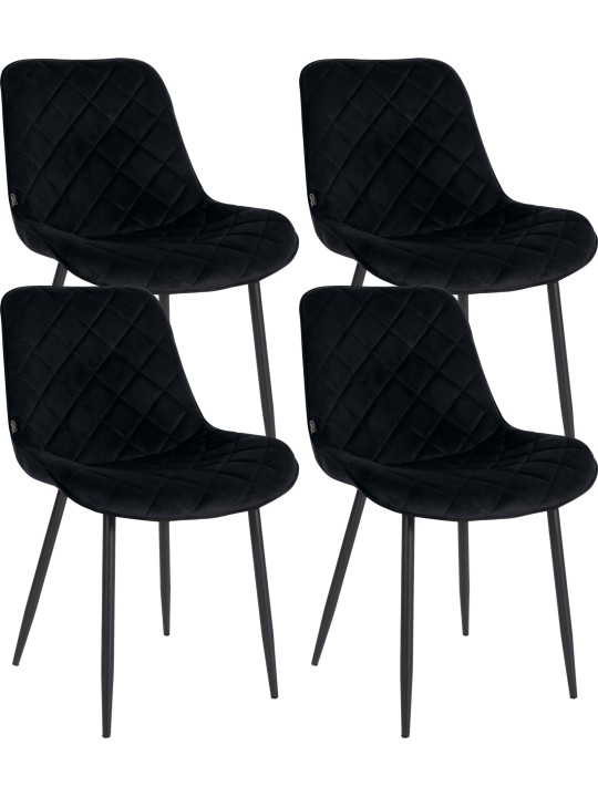 Sæt med 4 stole Springs Velvet, sort Sæt med 4 stole Springs Velvet, sort