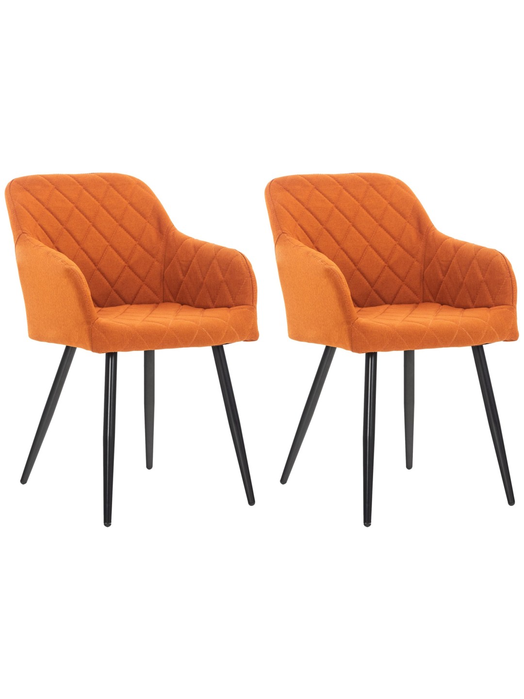 Sæt med 2 spisestuestole Shila stof, orange