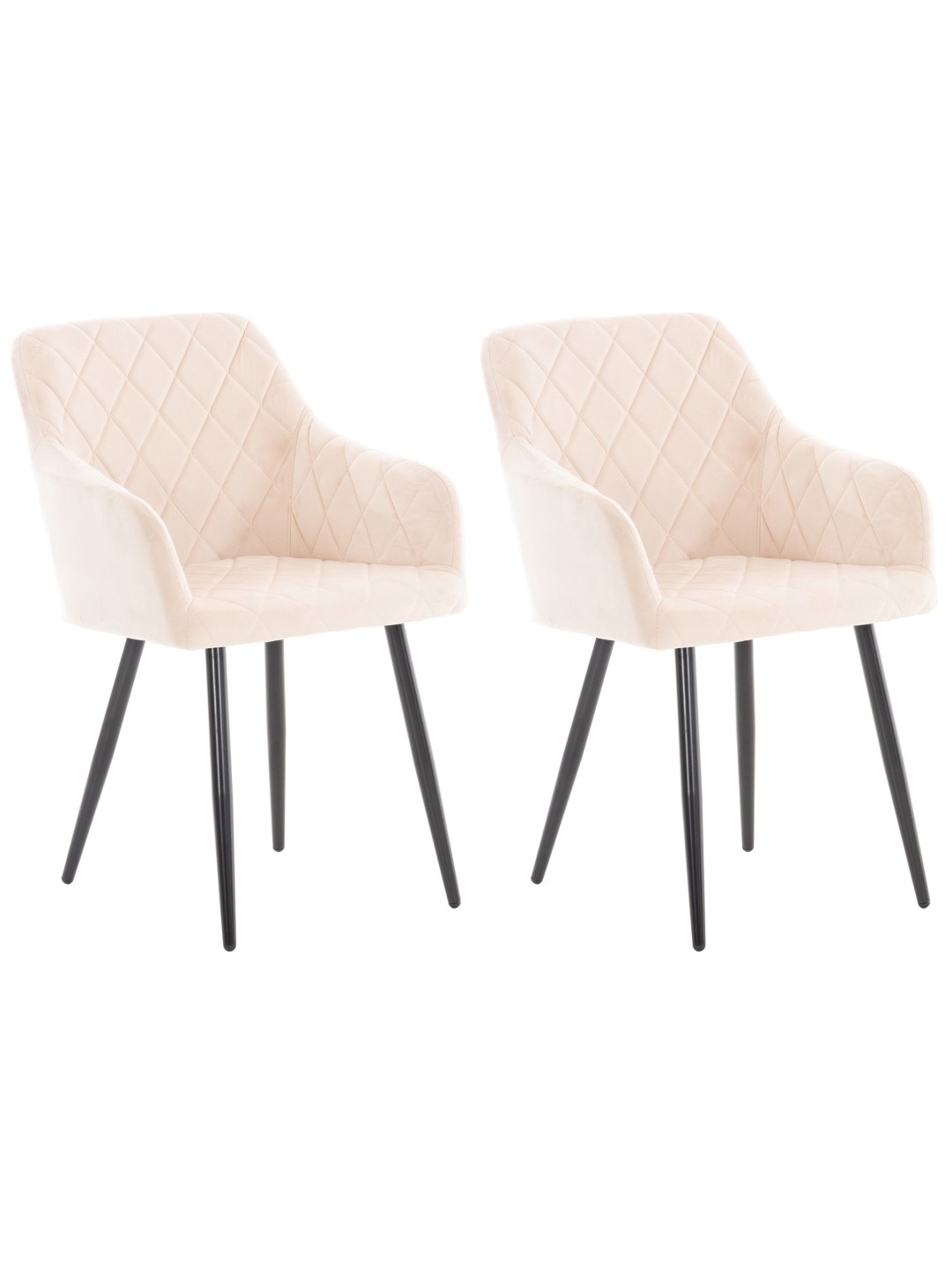 Sæt med 2 spisestuestole Shila velvet, beige