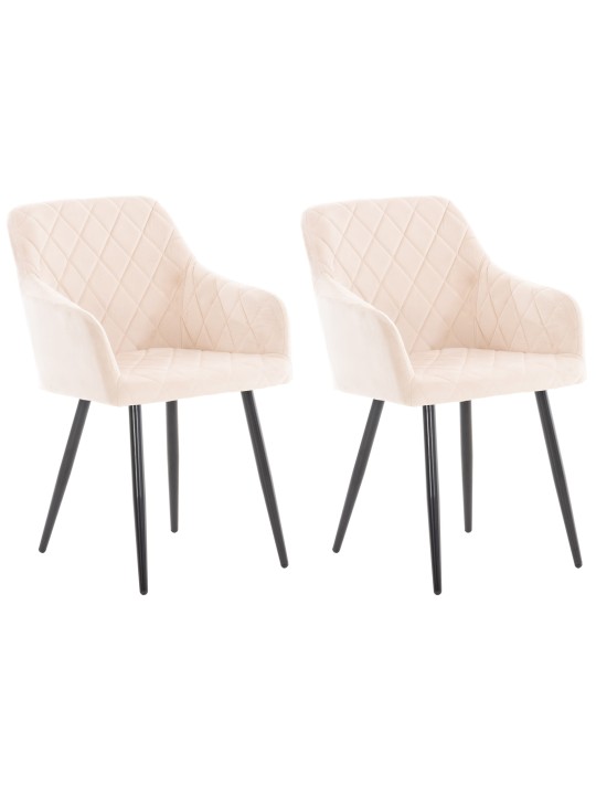 Sæt med 2 spisestuestole Shila velvet, beige