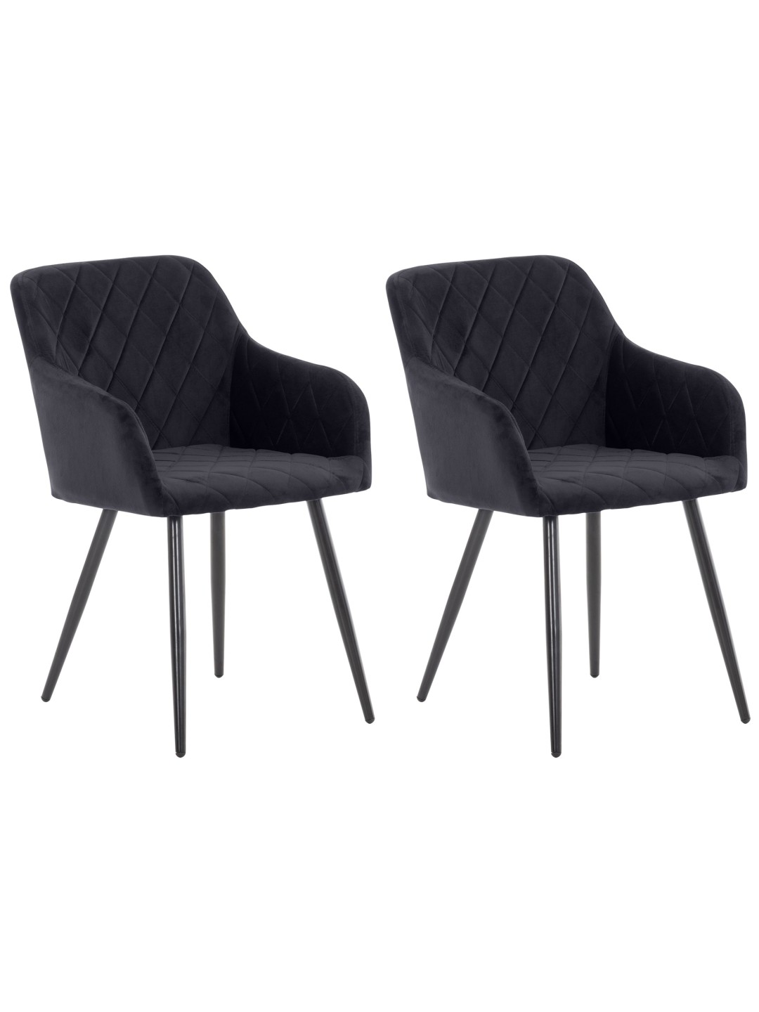 Sæt med 2 spisestuestole Shila velvet, sort