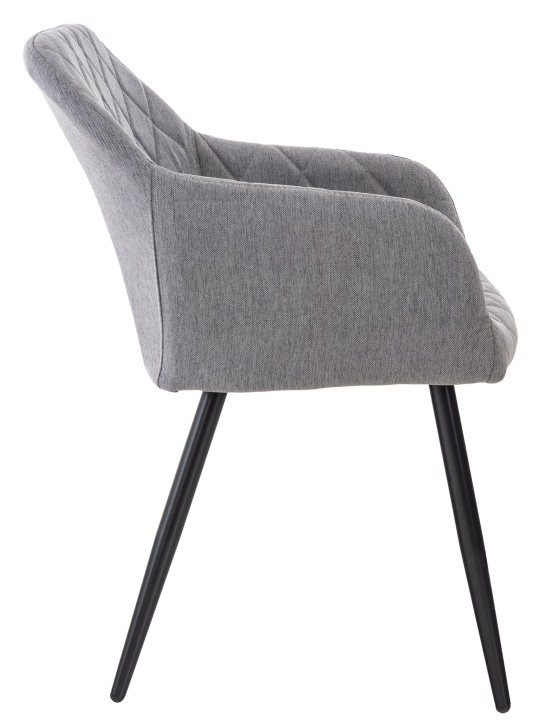 Sæt med 2 spisestuestole Shila stof, grå