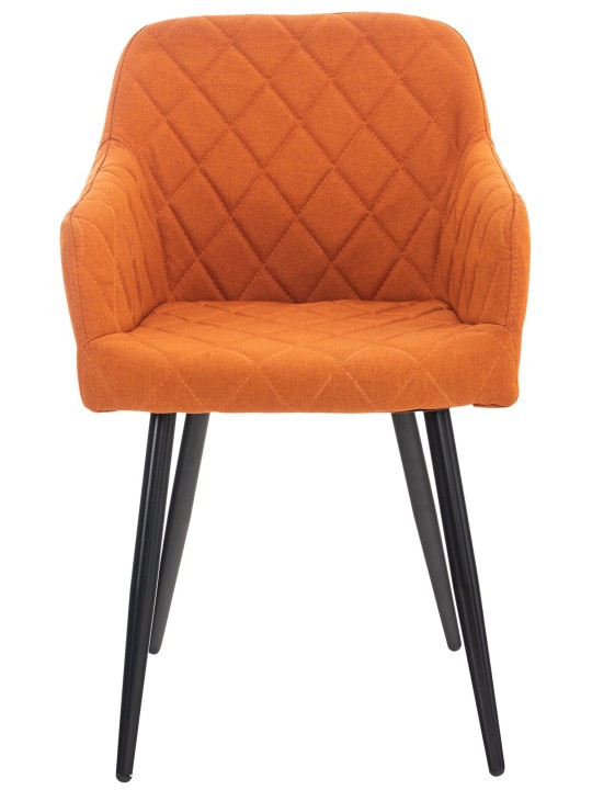 Sæt med 2 spisestuestole Shila stof, orange