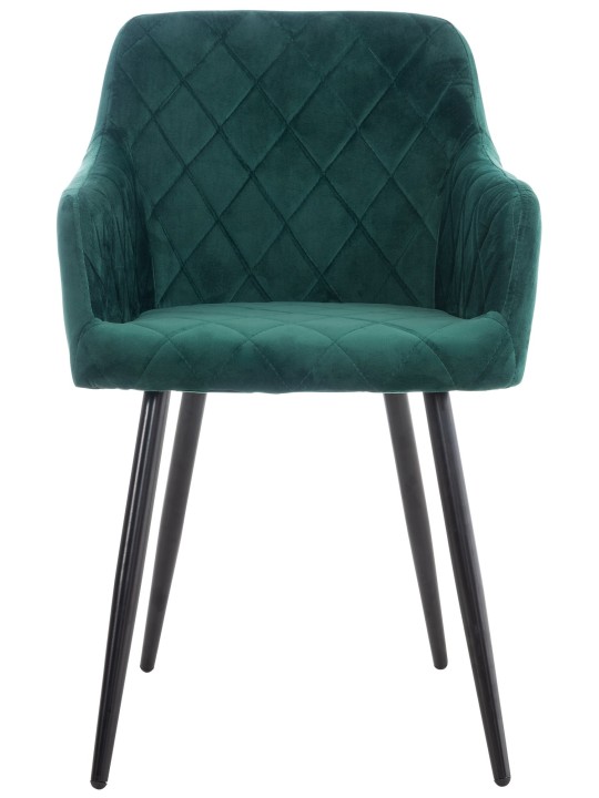 Sæt med 2 spisestuestole Shila velvet, grøn