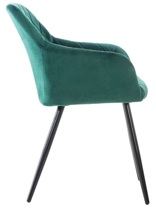 Sæt med 2 spisestuestole Shila velvet, grøn