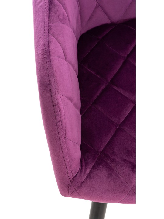 Sæt med 2 spisestuestole Shila velvet, lilla