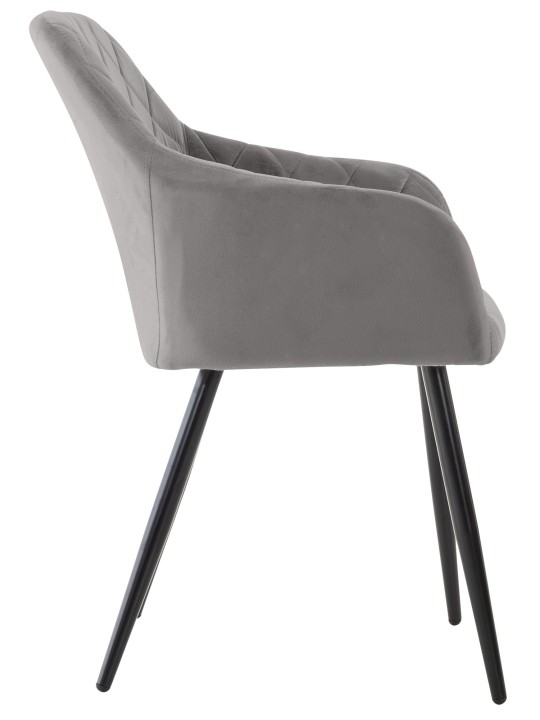 Sæt med 2 spisestuestole Shila velvet, grå