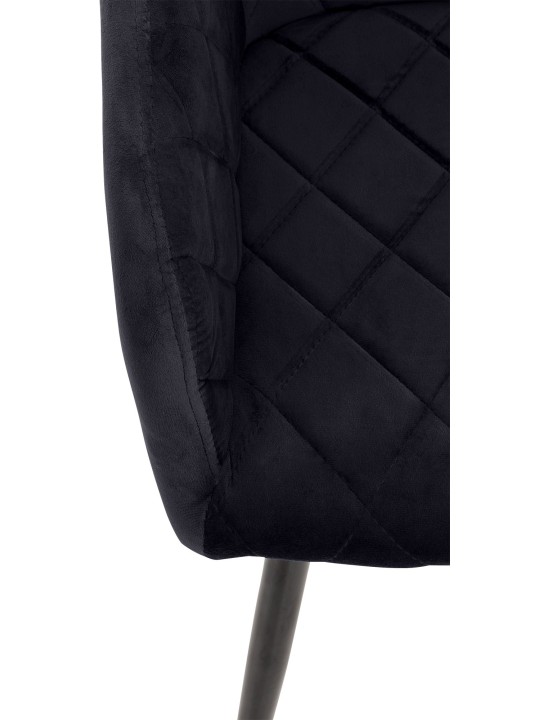 Sæt med 2 spisestuestole Shila velvet, sort