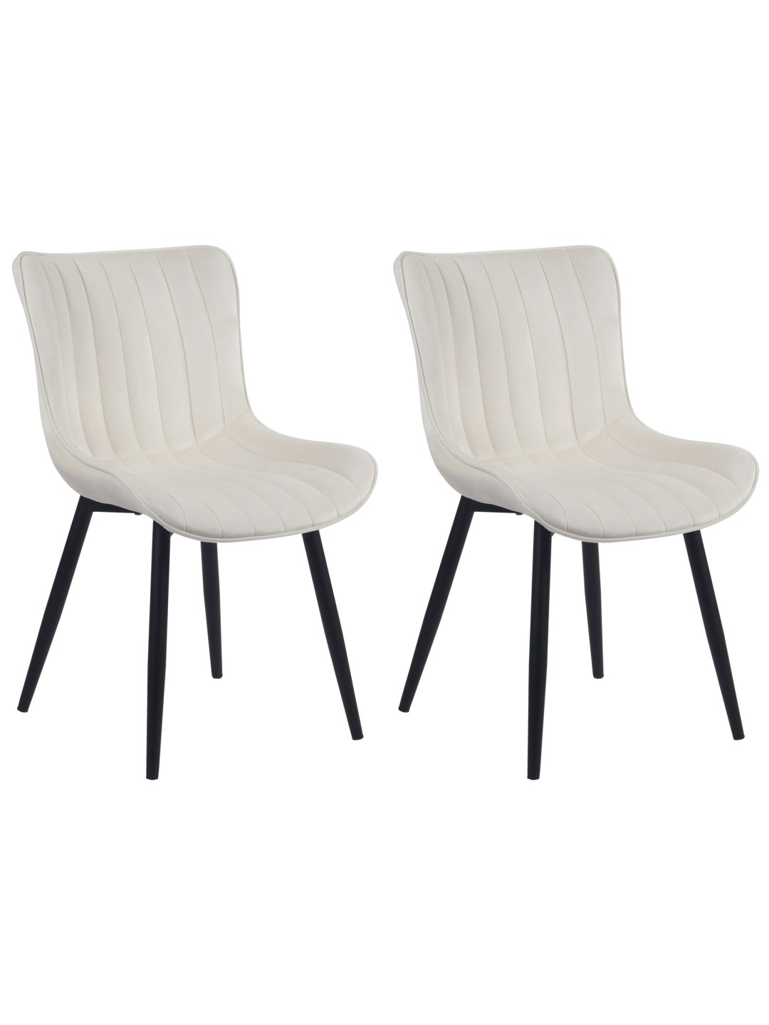 Sæt med 2 stole Largo velvet, creme
