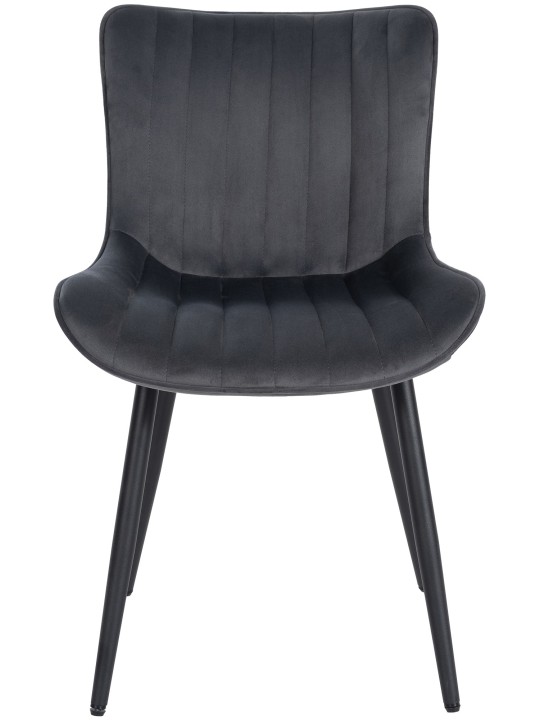 Sæt med 2 stole Largo velvet, mørkegrå