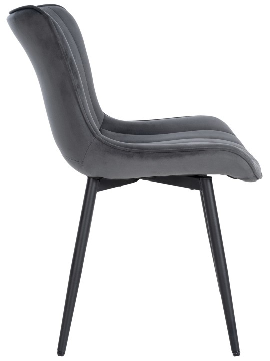 Sæt med 2 stole Largo velvet, mørkegrå