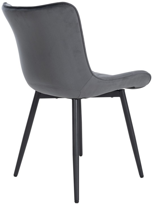 Sæt med 2 stole Largo velvet, mørkegrå
