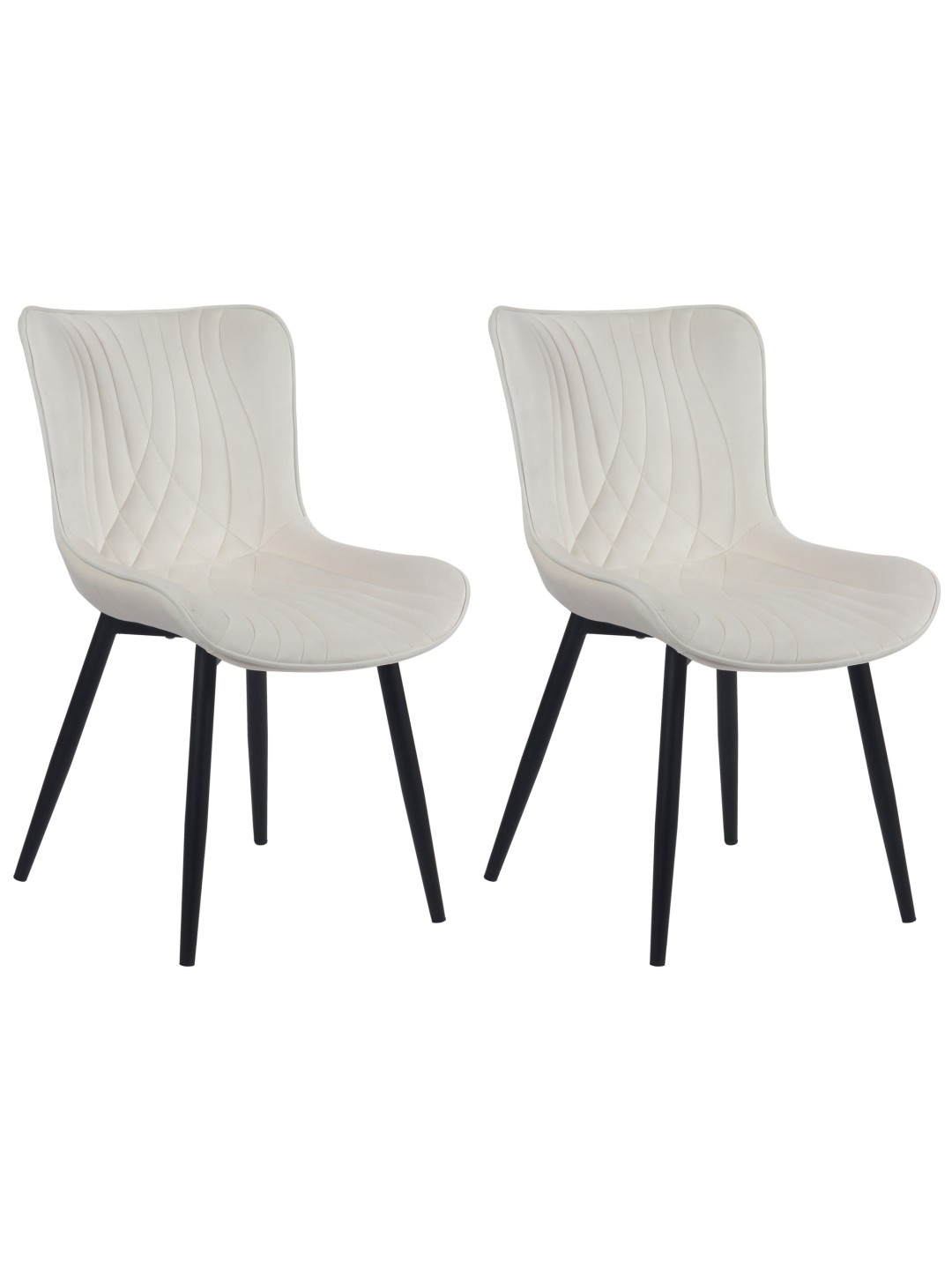 Sæt med 2 stole Brady velvet, creme