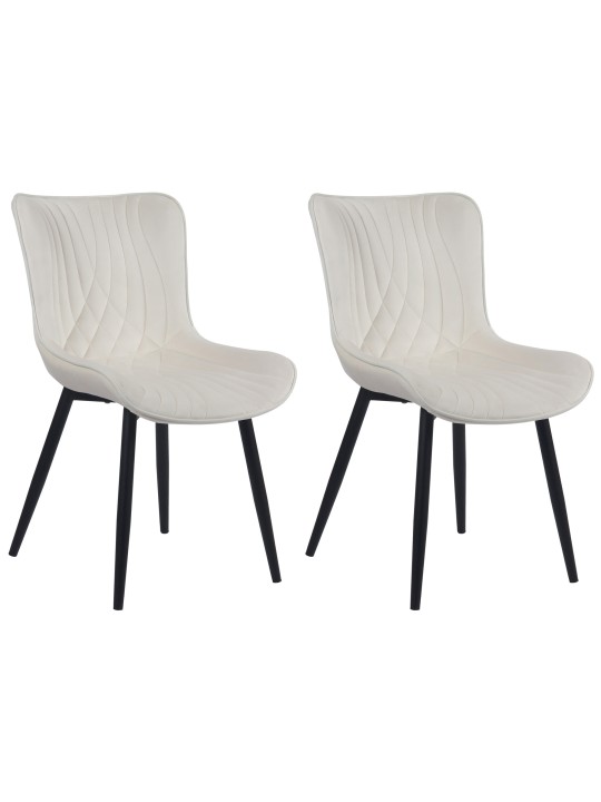 Sæt med 2 stole Brady velvet, creme