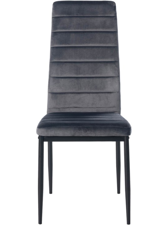 Sæt med 4 spisestuestole Mayfair velvet, grå