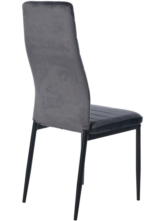 Sæt med 4 spisestuestole Mayfair velvet, grå