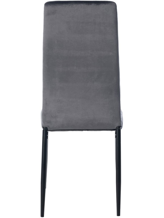 Sæt med 4 spisestuestole Mayfair velvet, grå