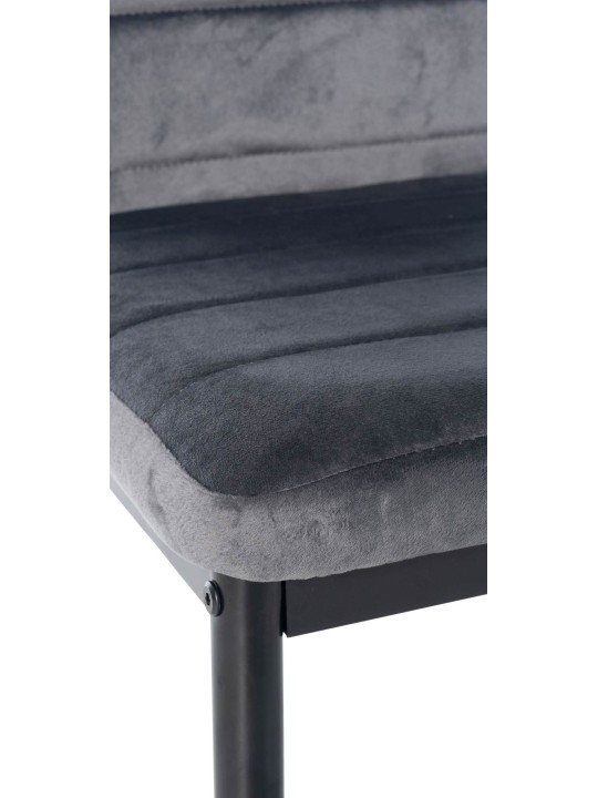 Sæt med 4 spisestuestole Mayfair velvet, grå