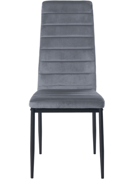 Sæt med 4 spisestuestole Mayfair velvet, lysegrå