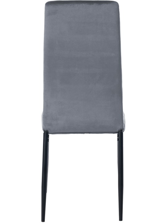 Sæt med 4 spisestuestole Mayfair velvet, lysegrå