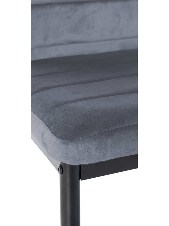 Sæt med 4 spisestuestole Mayfair velvet, lysegrå