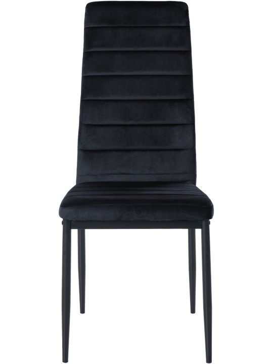 Sæt med 4 spisestuestole Mayfair velvet, sort