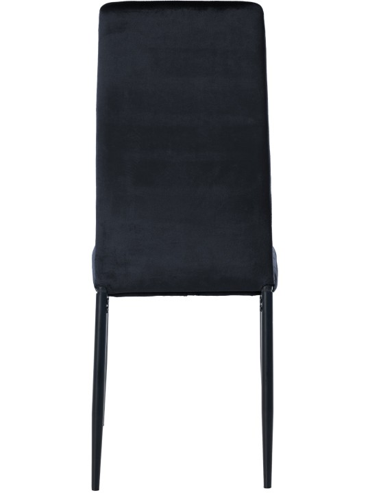 Sæt med 4 spisestuestole Mayfair velvet, sort