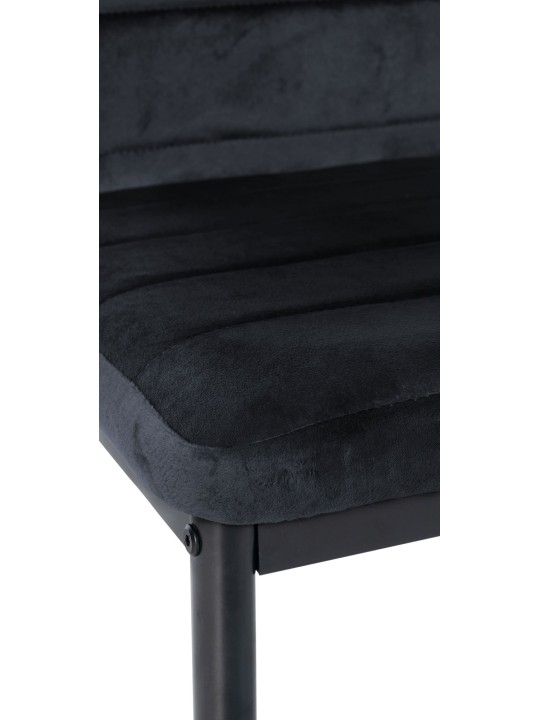 Sæt med 4 spisestuestole Mayfair velvet, sort