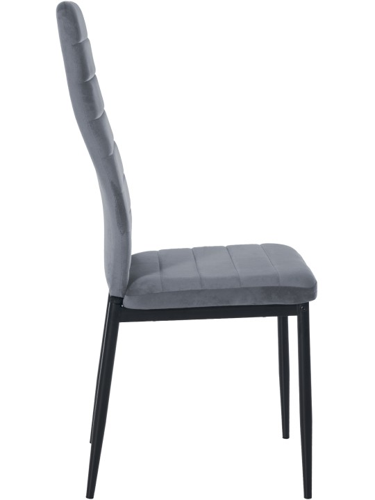 Sæt med 6 spisestuestole Mayfair velvet, lysegrå