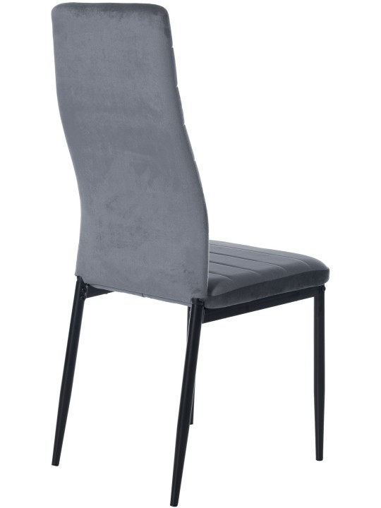 Sæt med 6 spisestuestole Mayfair velvet, lysegrå