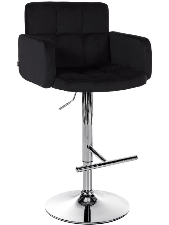 Barstol Los Angeles Velvet Chrome, sort Barstol Los Angeles Velvet Chrome, sort