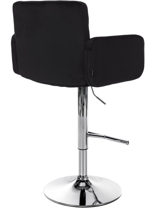 Barstol Los Angeles Velvet Chrome, sort Barstol Los Angeles Velvet Chrome, sort