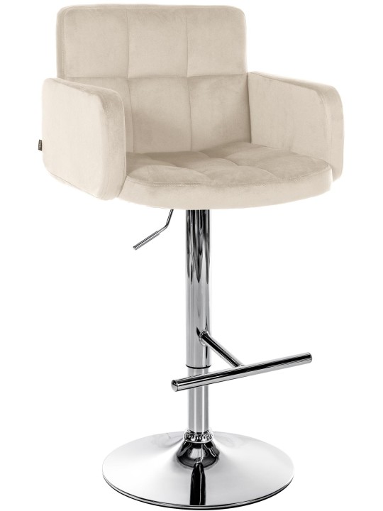 Barstol Los Angeles Velvet Chrome, creme