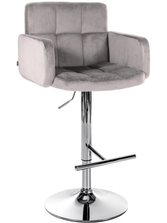 Barstol Los Angeles Velvet Chrome, grå