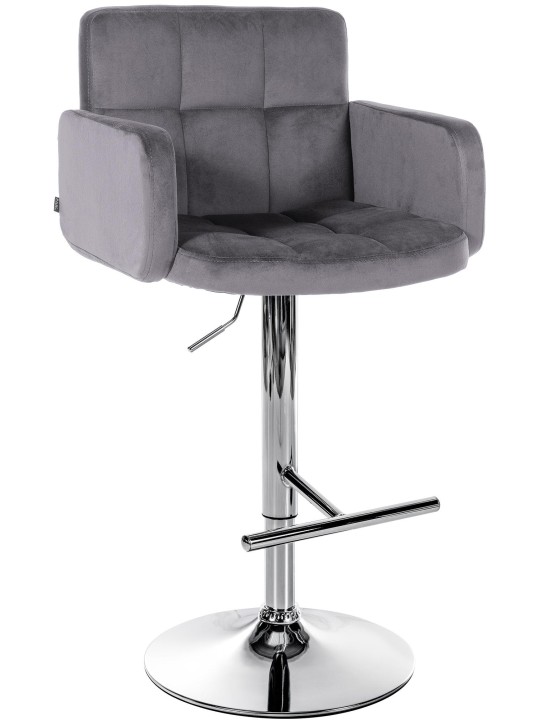 Barstol Los Angeles Velvet Chrome, mørkegrå